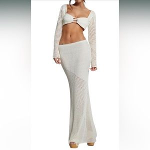 Two Piece Crochet Skirt Set